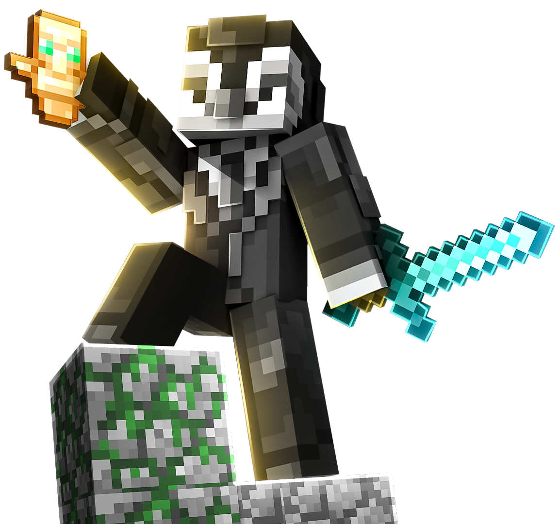 Minecraft Character with Diamond Sword